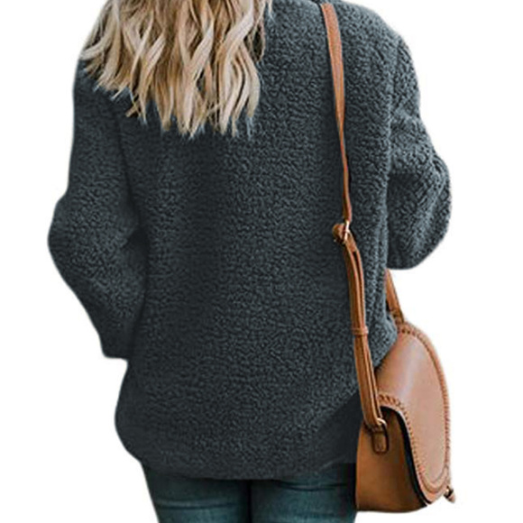 Gray Fleece Coat Jacket - Picture 2 of 7